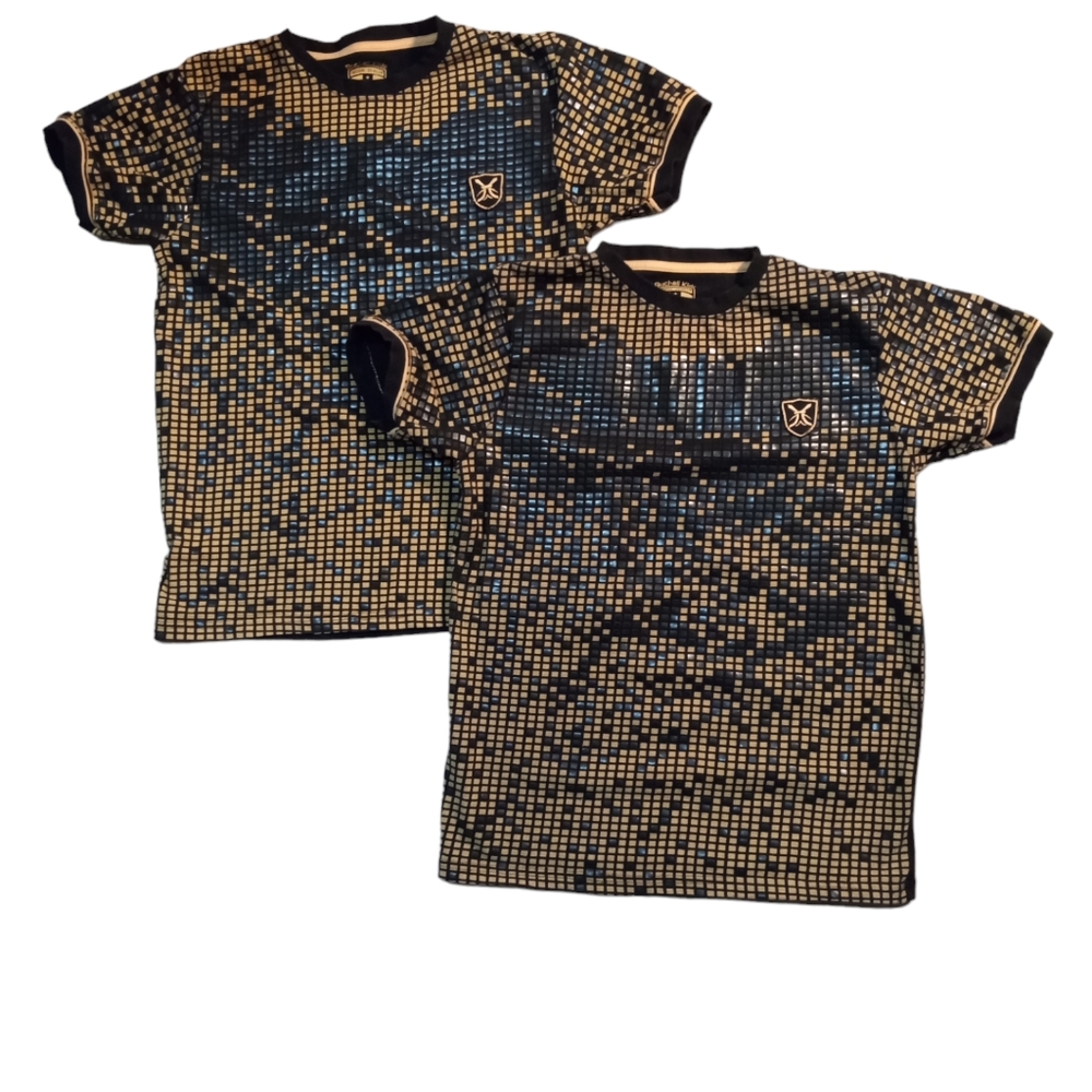 2-piece Bucheli Kids Moda Italia black/gold short-sleeve shirts (Size L 16-18)